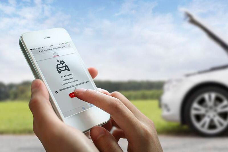 Toyota Pannenhilfe digital anfordern.